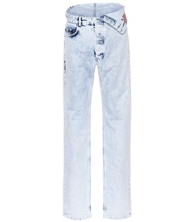 Asymmetric straight-leg jeans