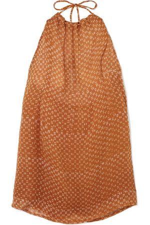 Cloe Cassandro | Indie halterneck printed silk-crepon mini dress | NET-A-PORTER.COM