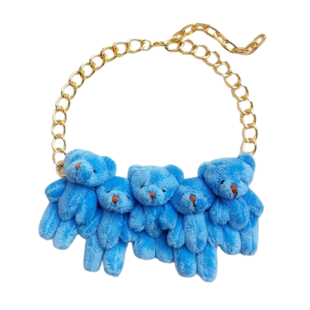 blue bears necklace