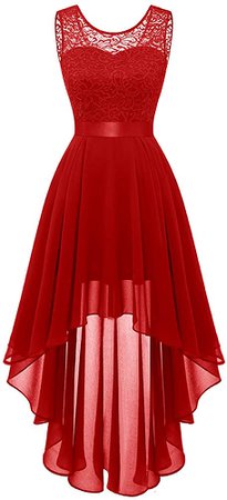 Amazon.com: BeryLove Women's Floral Lace Chiffon Formal Party Dress Hi-Lo Bridesmaid Dress 35BlushXL: Clothing