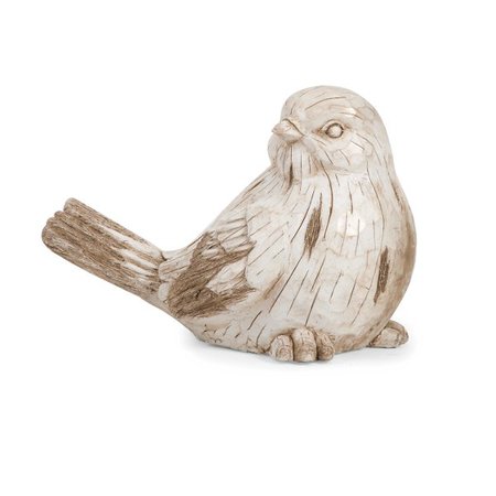 White Washed Carved Wooden Garden Bird | RC Willey Furniture Store