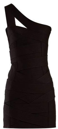 Asymmetric Bandage Mini Dress - Womens - Black