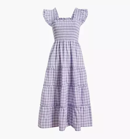 The Ellie Nap Dress - Lilac Clip Dot Check – Hill House Home