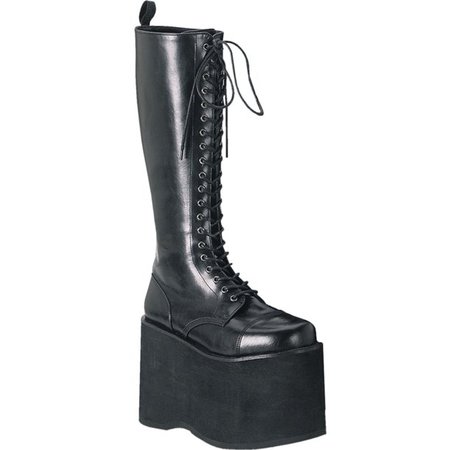 Demonia - 5 3/4 Inch MENS Platform Knee Boot Gothic Punk Lace Up Black PU - Walmart.com - Walmart.com