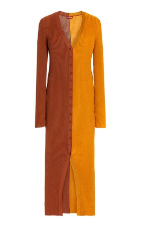 Shoko Two-Tone Knit Midi Sweater Dress By Staud | Moda Operandi