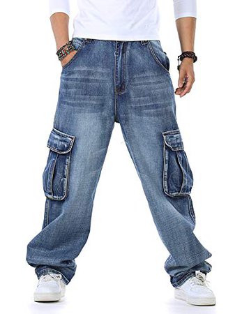 Amazon.com: PY-BIGG Plus Size Mens Jeans Relaxed Fit Cargo Pants Big & Tall Loose Style Fashion Rugged Wear 30-46W: Gateway
