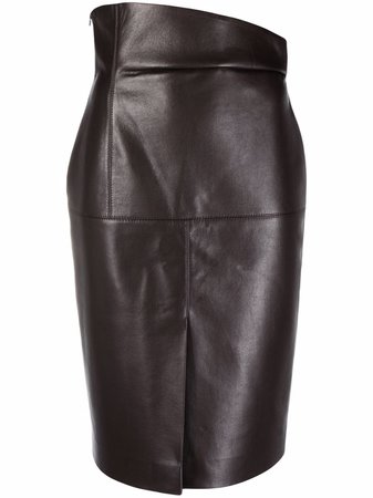 Nanushka high-waisted leather midi skirt - FARFETCH