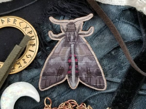 Illustrated Moth Brooch | Etsy