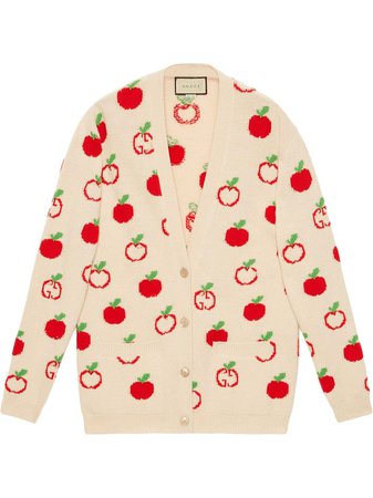 Gucci GG Apple intarsia knit cardigan