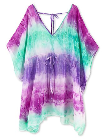 Moss Rose Women's Beach Cover up for Swimsuit Bathing Suit with Floral Print (Pink Tie-Dye Print) at Amazon Women’s Clothing store: