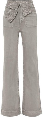 Wade Belted High-rise Wide-leg Jeans - Gray