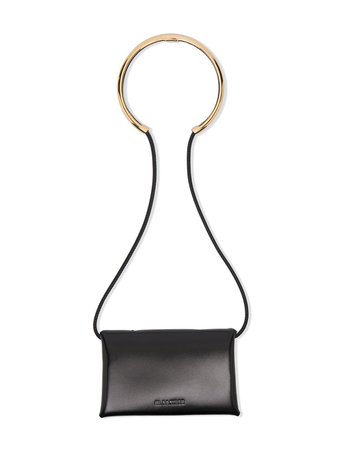 Jil Sander gold-tone wristlet leather purse black JSWR840144WRS69148N - Farfetch