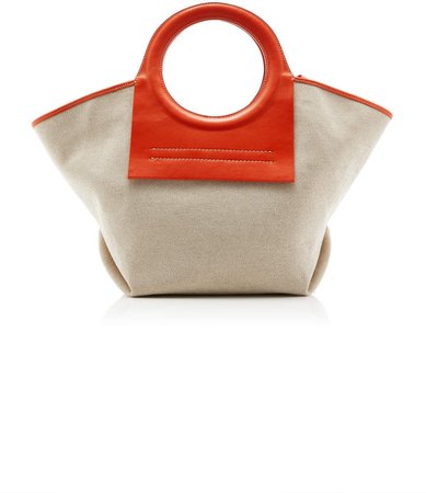 Hereu Cala Small Leather-Trimmed Canvas Tote
