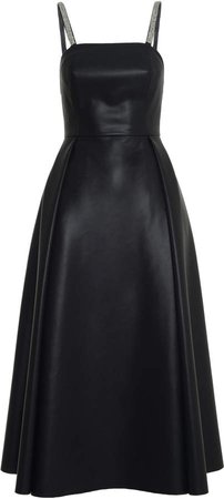 Anouki Crystal-Embellished Leather-Effect Midi Dress