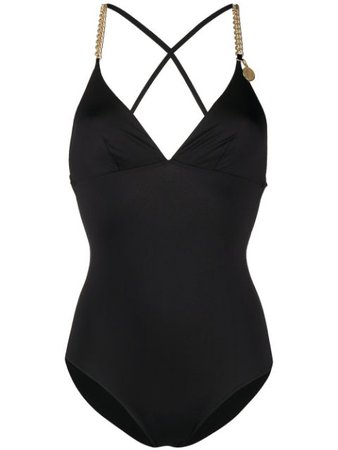 Stella McCartney Falabella detail swimsuit black S7BL30710 - Farfetch
