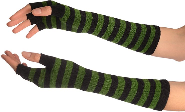 Green Fingerless Gloves