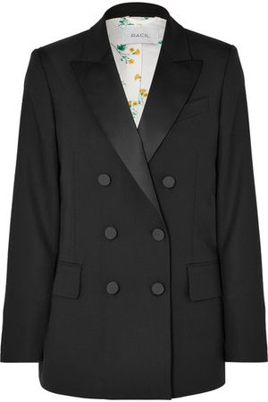 Racil | Casablanca double-breasted satin-trimmed wool blazer | NET-A-PORTER.COM