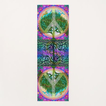 Tree of Life Peace Symbol Namaste Yoga Mat | Zazzle.com