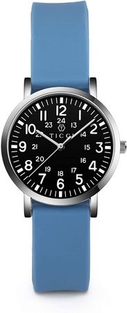Amazon.com: TICCI Women’s Petite Watch for Medical Professionals Easy to Read Small Face, Silicone Band, Second Hand, Military Time for Nurses, Doctors,Students (Blue Black-2) : Clothing, Shoes & Jewelry