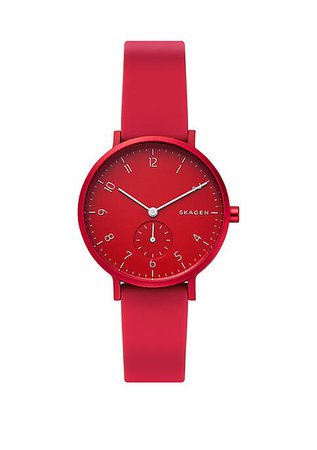 Skagen Aaren Kulor Red Silicone 36 mm Watch