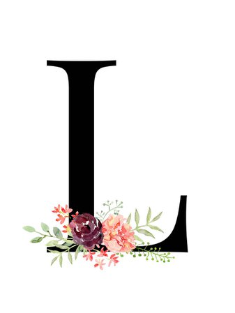 Letter L Floral Alphabet Instant digital download | Etsy