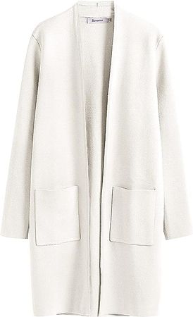 ANRABESS Cardigan Sweater for Women Oversized Casual 2023 Trendy Coat Coatigan with Pockets Long Sleeve Open Front Knitted Soft Cozy Jackets Duster Outwear 952kaqi-M Beige at Amazon Women’s Clothing store
