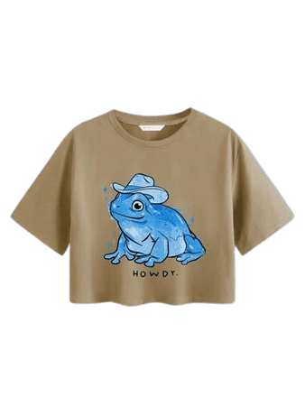Blue  Frog Crop Top
