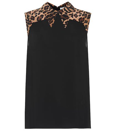 Leopard-printed cady top
