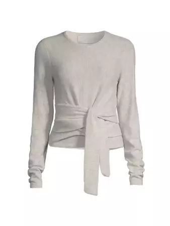 Shop Modern Citizen Amal Tie-Front Cashmere Sweater | Saks Fifth Avenue
