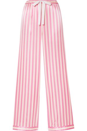 Morgan Lane | Chantal striped charmeuse pajama pants | NET-A-PORTER.COM