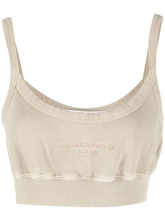 Alexander Wang logo-embroidered Knitted Crop Top - Farfetch