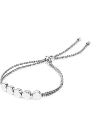 Monica Vinader | Linear Bead sterling silver and woven bracelet | NET-A-PORTER.COM