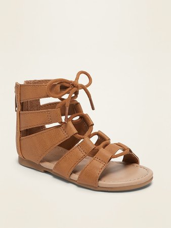 Faux-Leather Gladiator Sandals for Toddler Girls | Old Navy