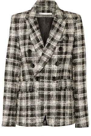 Veronica Beard | Miller Dickey double-breasted crystal-embellished checked tweed blazer | NET-A-PORTER.COM