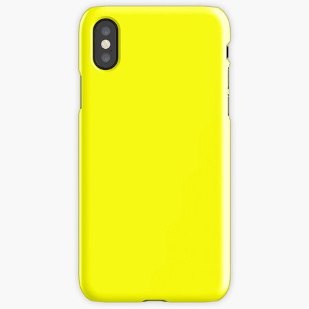 Coque iPhone « Néon Fluorescent Jaune | Jaune | jaune fluo / jaune fluo », par ozcushions | Redbubble
