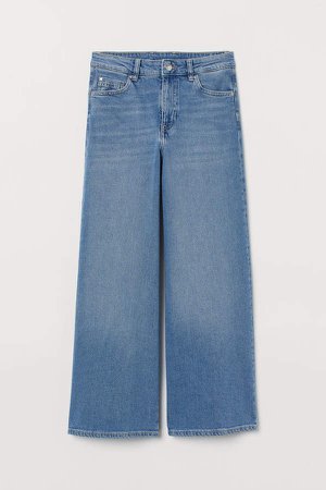 Wide High Ankle Jeans - Blue