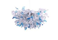 Modern lighting with blue and clear and white flowers & leaves for Dining Room, living room or bedroom