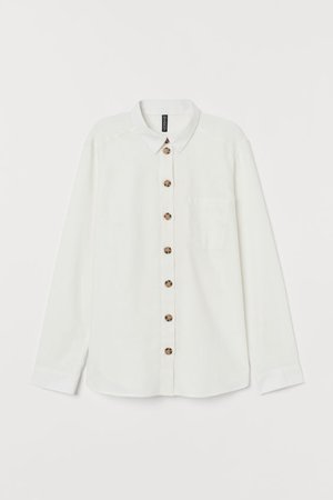 Cotton Shirt - Natural white - | H&M US