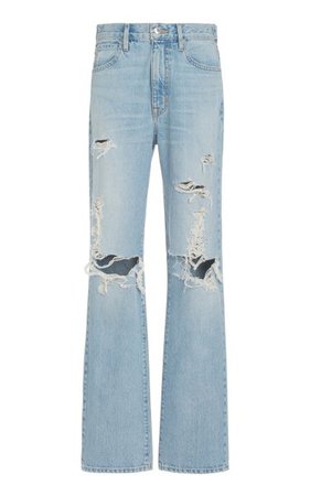 London Distressed Rigid High-Rise Straight-Leg Jeans By Slvrlake | Moda Operandi