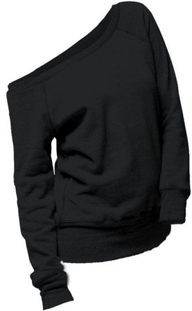 One Shoulder Black Sweatshirt