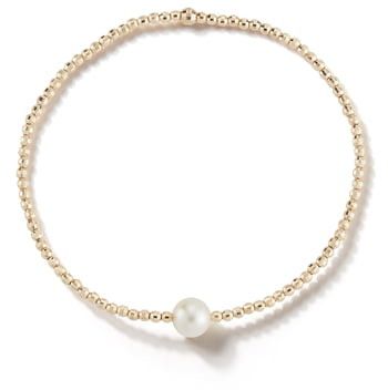 Sea of Beauty White Akoya Single Pearl Stretch Bracelet