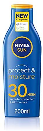 Amazon.com: Nivea Sun Protect and Moisture Moisturising Sun Lotion SPF 30-200 ml : Beauty & Personal Care