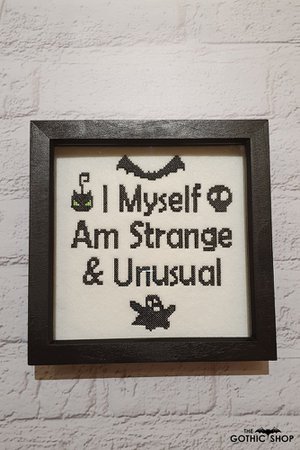 Strange and Unusual Cross Stitch Embroidered Framed Picture