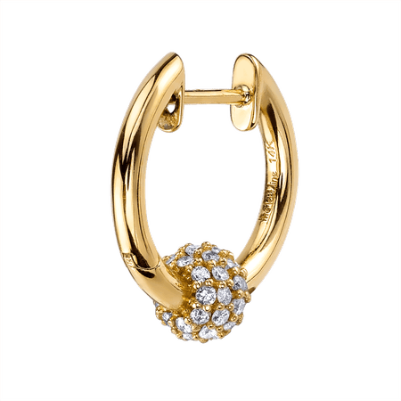 14k Yellow Gold Diamond Sphere Hoop Earring – The Last Line