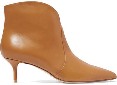 Leather Ankle Boots - Camel