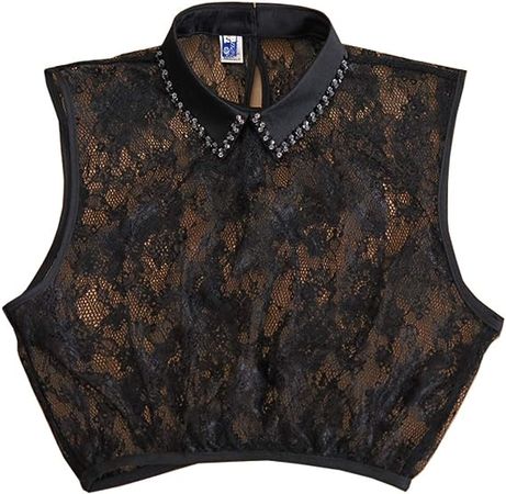 Sexy Blouse Collar Lace Summer Half Shirt False Fake Collar (Black Sharp Collar) at Amazon Women’s Clothing store