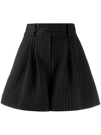 Black Styland Pinstripe Wide Leg Shorts | Farfetch.com