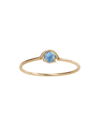 WWAKE Jewelry - Single Nestled Opal Stacking Ring - Ylang 23