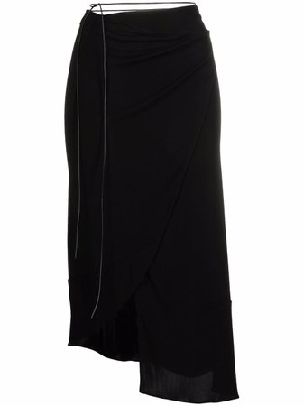 Shop Helmut Lang asymmetric wrap skirt with Express Delivery - FARFETCH