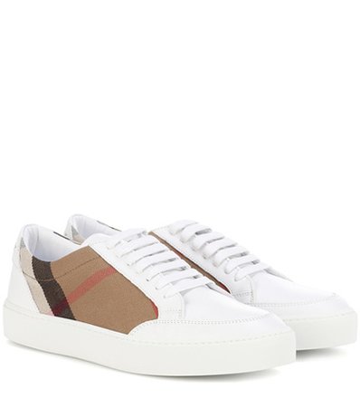 Salmond leather and fabric sneakers